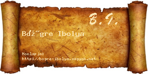 Bögre Ibolya névjegykártya